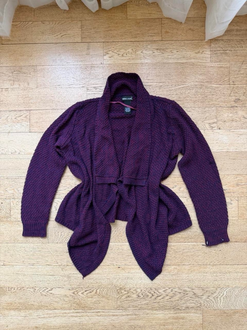 Wet Seal Women's Purple Shawl Cardigan Sweater